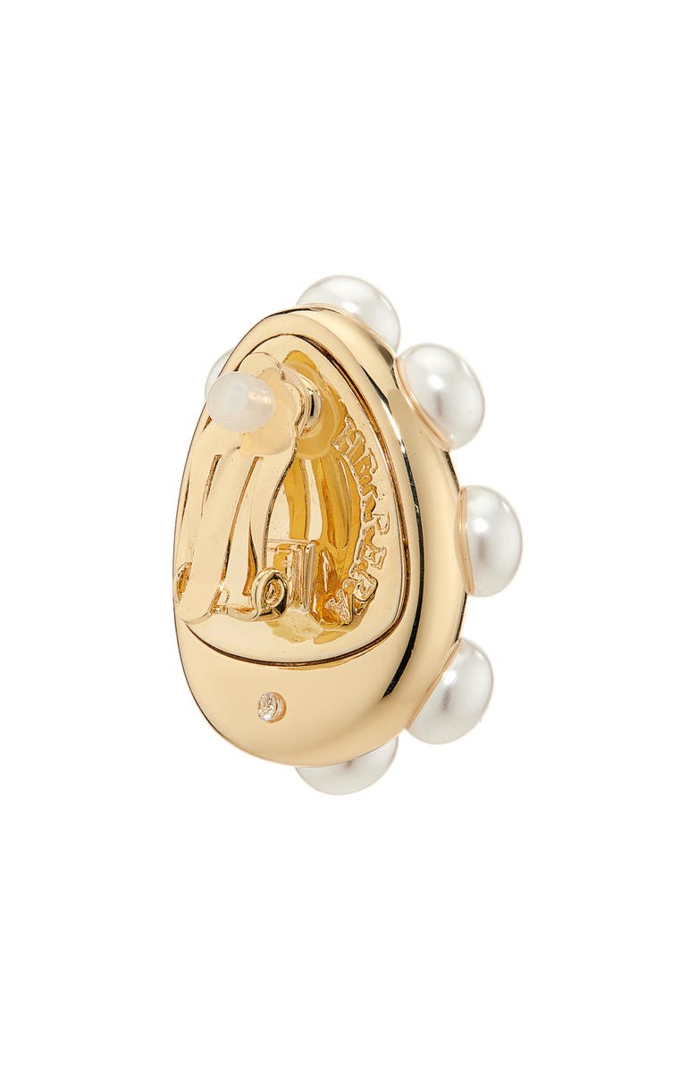 Carolina Herrera Faux Pearl Studded Stud Earrings, Alternate, color, Pearl/ Gold