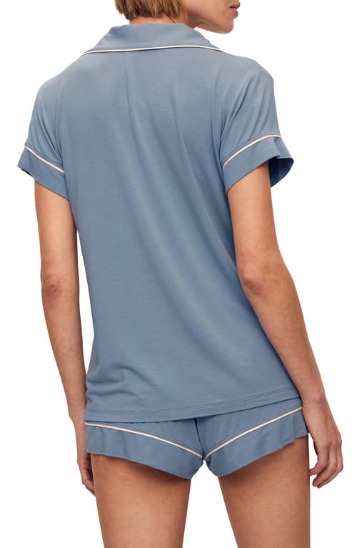 Eberjey Gisele Jersey Knit Shorty Pajamas In Faded Denim/ivory