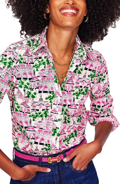 BODEN BODEN SIENNA PRINT COTTON BUTTON-UP SHIRT