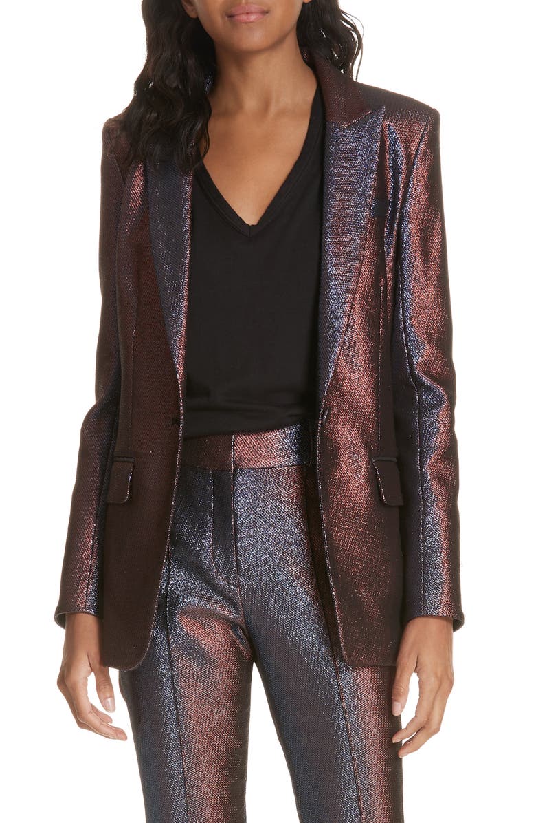 Veronica Beard Ashburn Metallic Blazer, Main, color, 