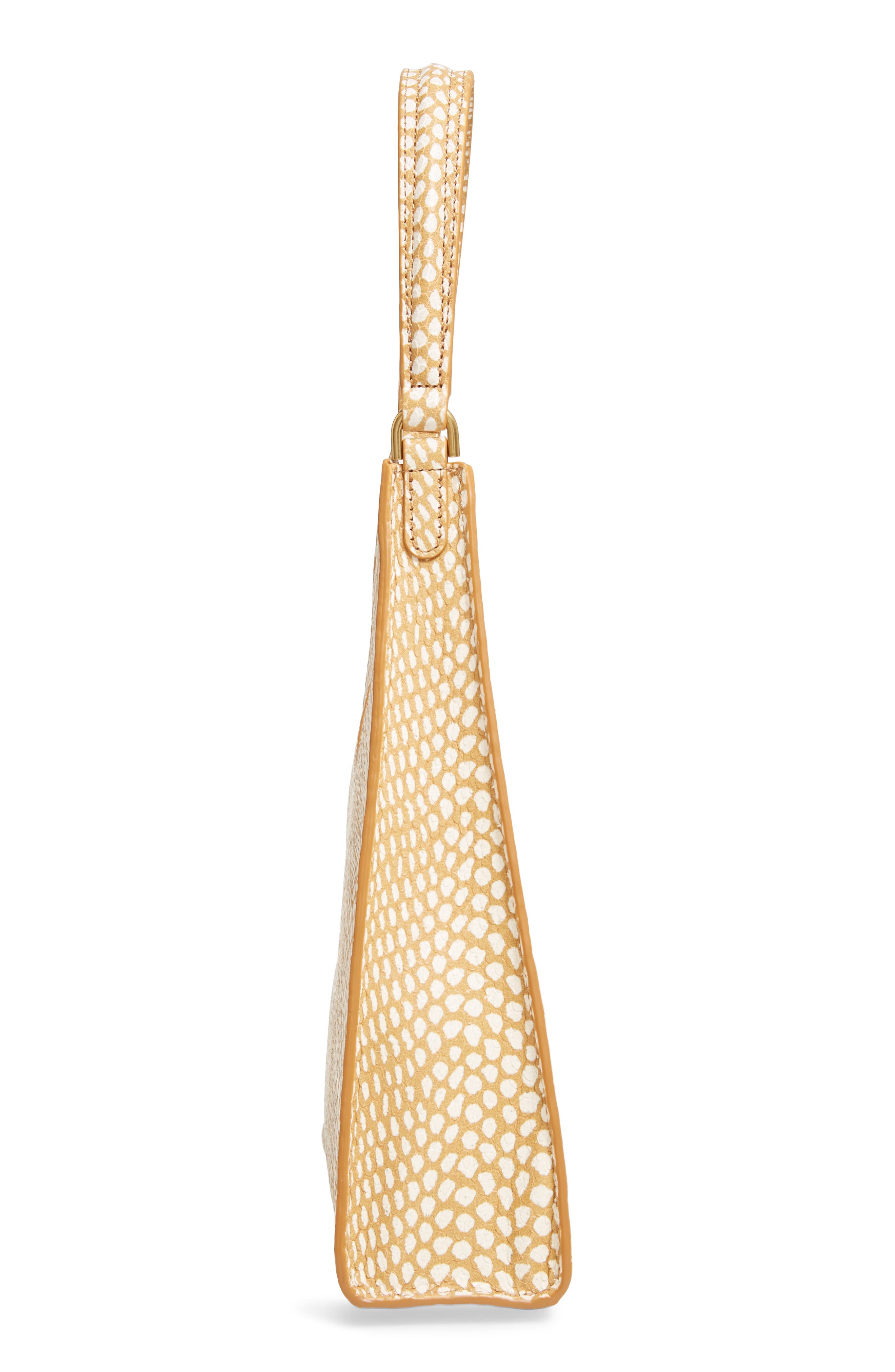 STAUD Rey Snake Embossed Leather Shoulder Bag, Alternate, color, 