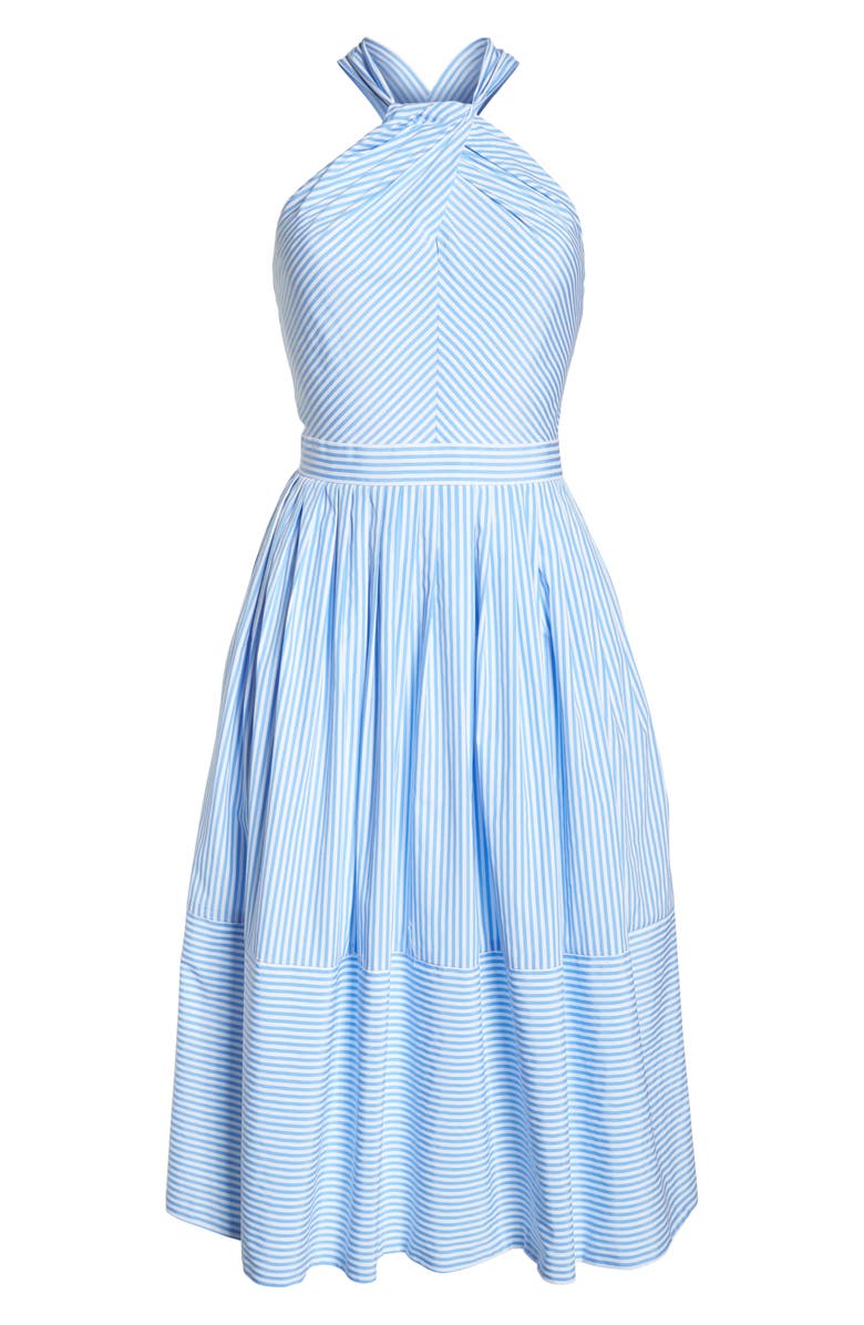 Gal Meets Glam Collection Claire Stripe Halter Dress, Alternate, color, 
