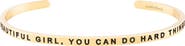 Mantra Beautiful Girl, You Can Do Hard Things bracelet