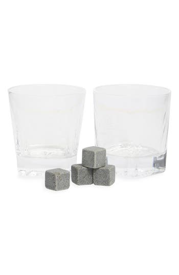 Lord's Rocks Set Of 2 Crown Royal Whiskey Glasses With Stones