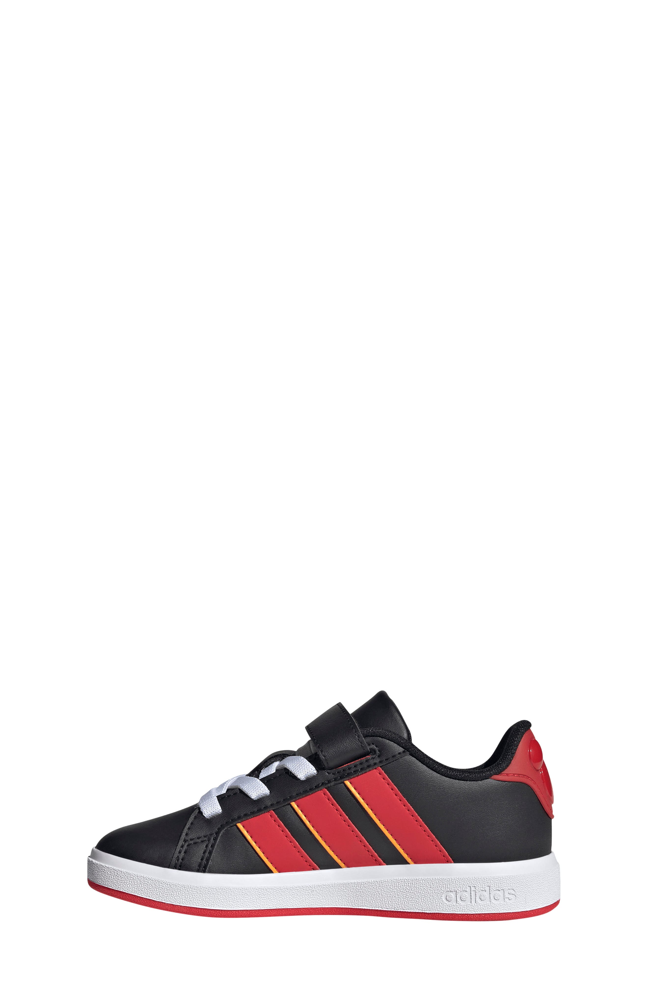 Kids' Grand Court Mickey Mouse Sneaker, Alternate, color, BLACK/ PURE RUBY/ YELLOW