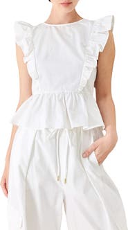 FREEMARKET Ruffle Peplum Top