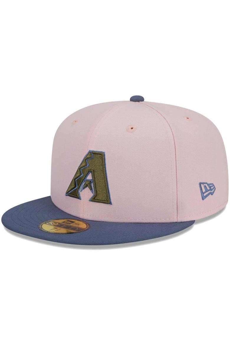 Men's New Era Pink/Blue Arizona Diamondbacks  Olive Undervisor 59FIFTY Fitted Hat, Alternate, color, Pink