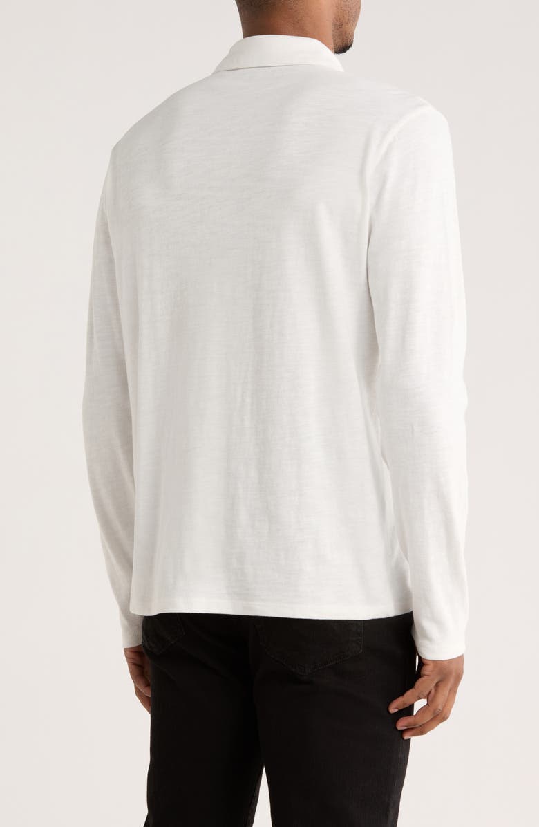 Vince Johnny Collar Long Sleeve Knit Top, Alternate, color, Off White