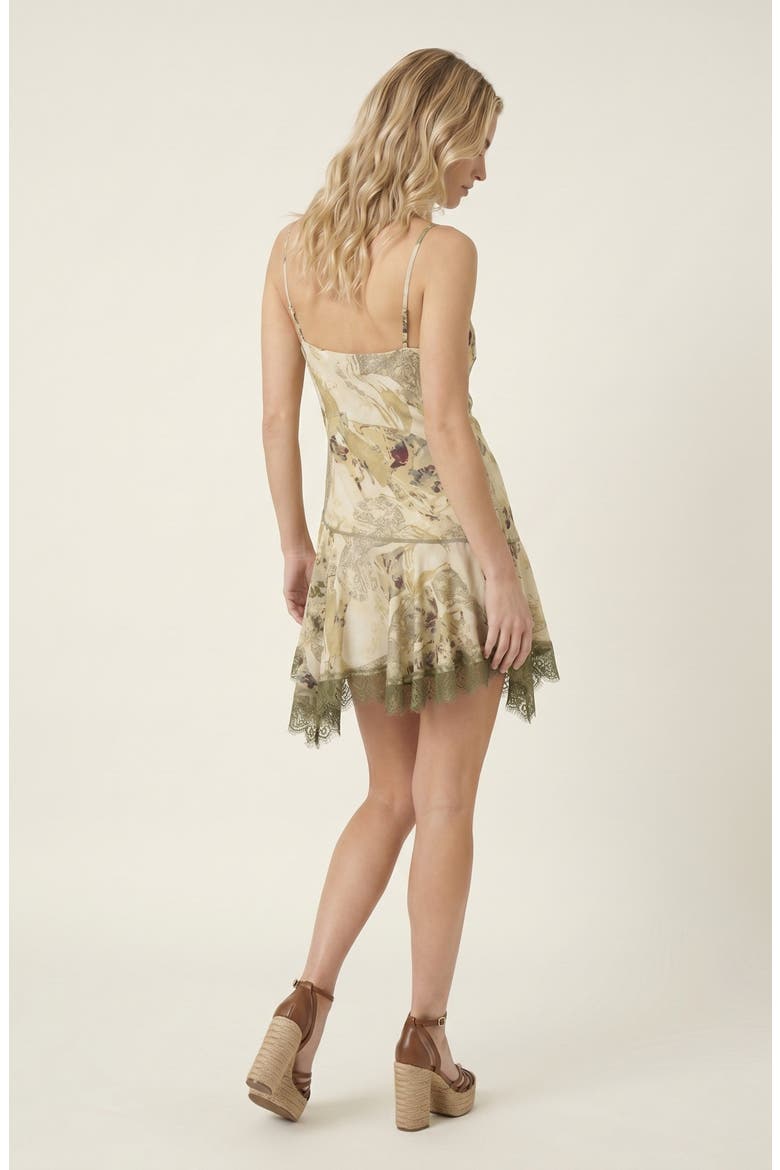 Floral Lace Trim Slip Dress, Alternate, color, Beige