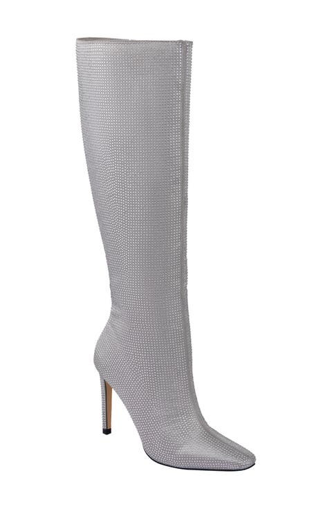 Diamond Rhinestone Pointed Toe Boot (Women)