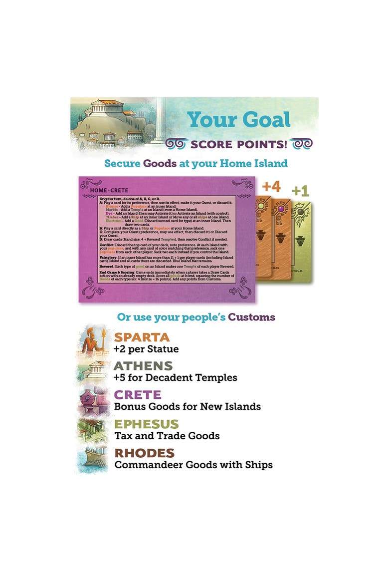 Aegean Sea Strategy Card Game, Take Charge Of Ancient Peoples, 25 Players, Alternate, color, Multicolored
