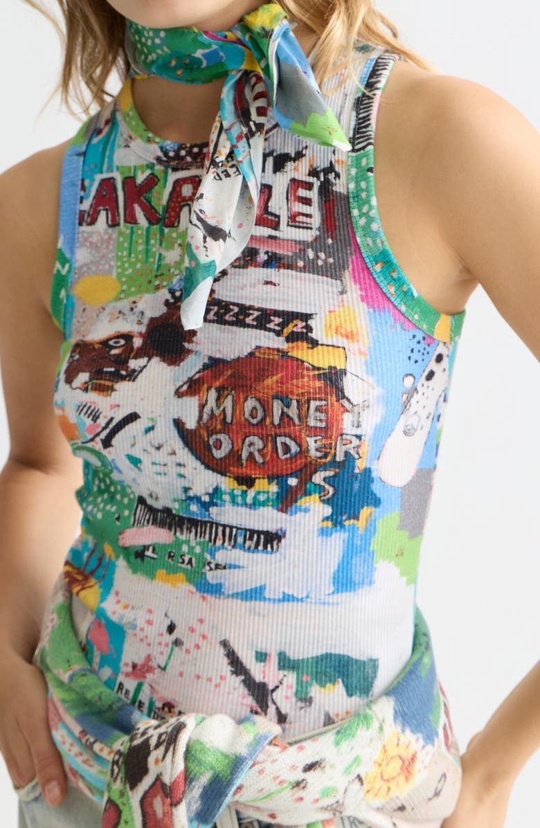 Scotch & Soda x Basquiat Print Rib Tank, Alternate, color, Basquiat Unbreakable