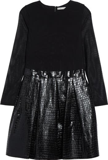 Alice+Olivia■Chara Faux Leather Long Sleeve Dress■ドレス Alice + Olivia Chara Long Sleeve Faux Leather Party Dress