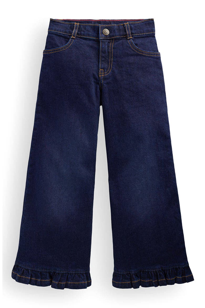 Kids' Frill Hem Wide Leg Jeans, Main, color, DENIM