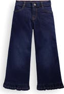 Mini Boden Kids' Frill Hem Wide Leg Jeans