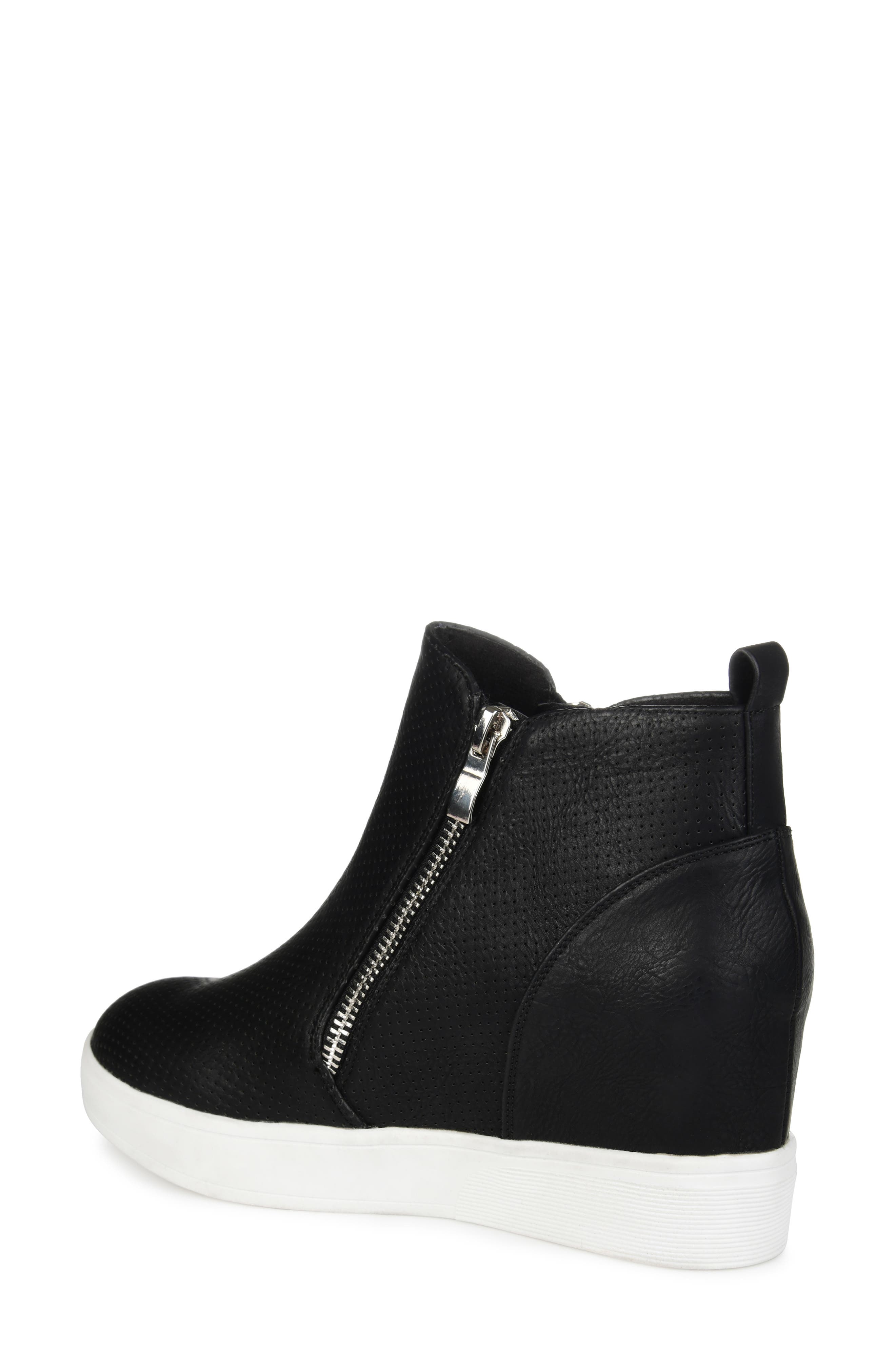Journee Collection JOURNEE Pennelope Wedge Heel Sneaker, Alternate, color, Black