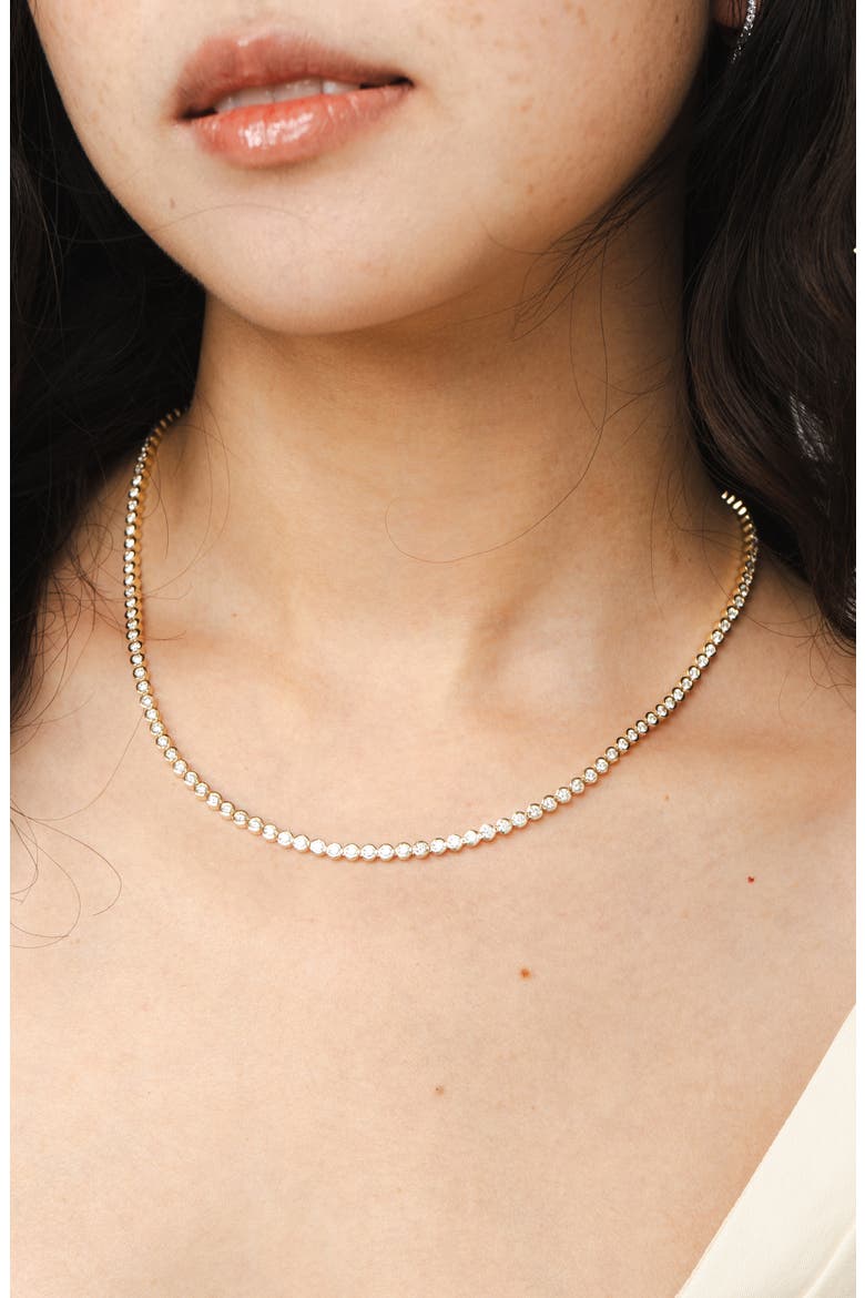Diamond Bezel Eternity Necklace, Alternate, color, 14K YELLOW GOLD