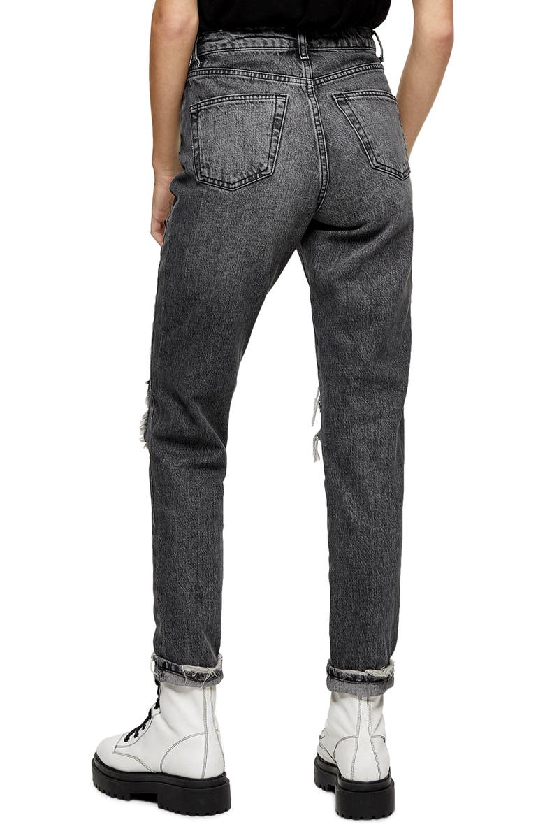 Topshop Ripped Mom Jeans, Alternate, color, 