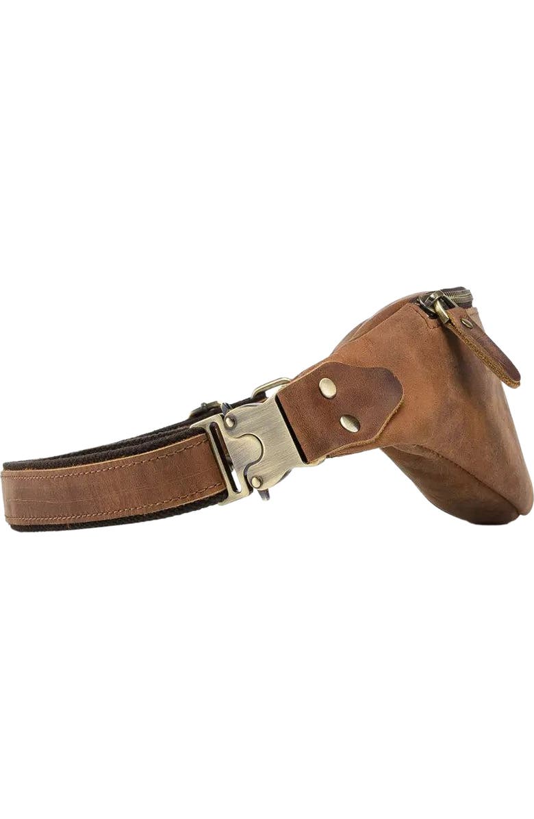 STEEL HORSE LEATHER Wagner Leather Waist Bag | Full Grain Leather Fanny Pack, Alternate, color, Brown