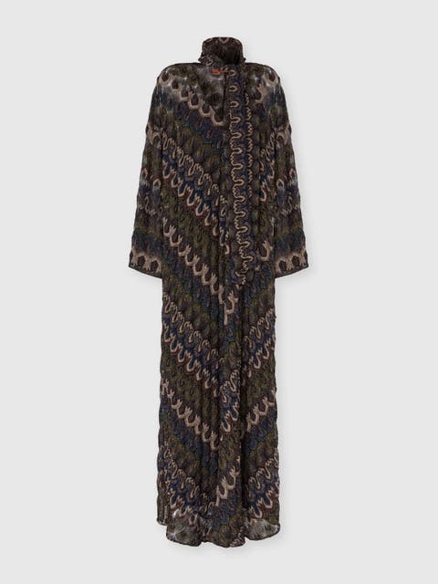 Long Lamé Viscose Dress With Removable Sash