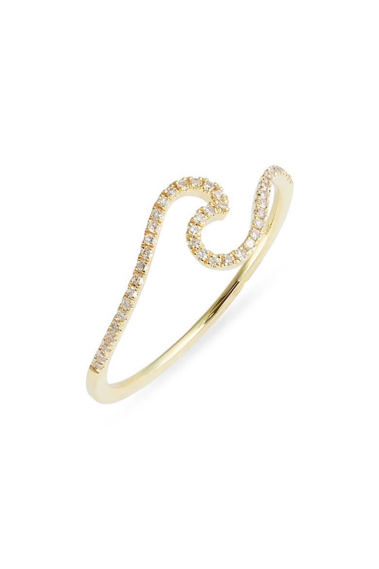 Diamond Wave Ring, Main, color, YELLOW