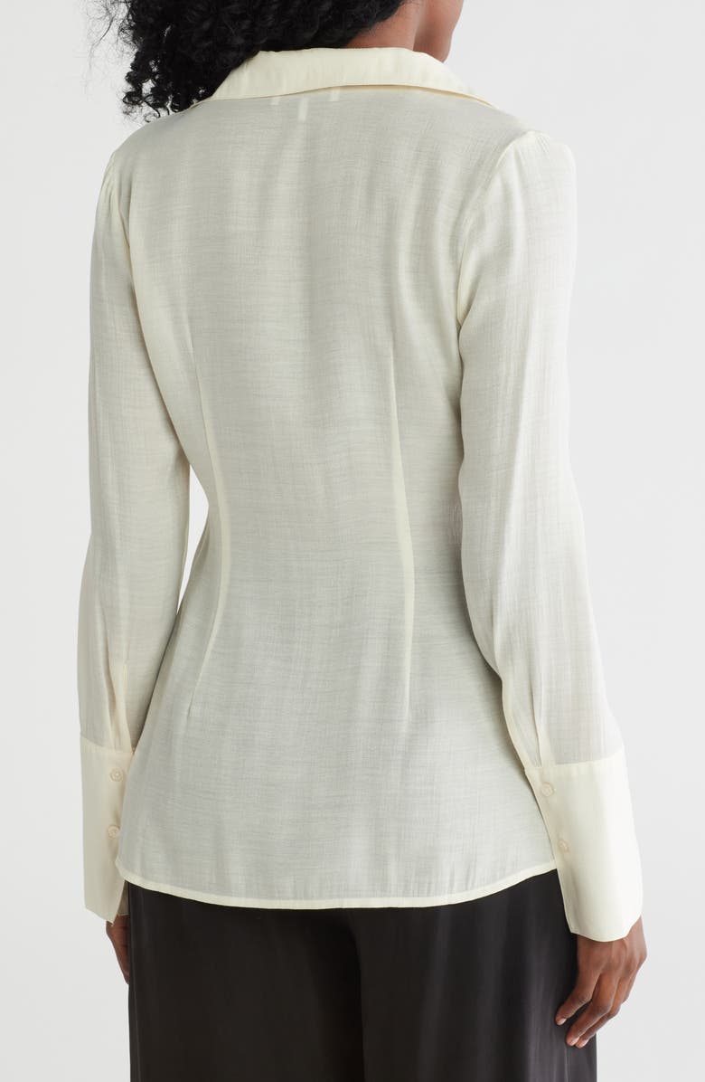 WAYF Tie Front Long Sleeve Top, Alternate, color,