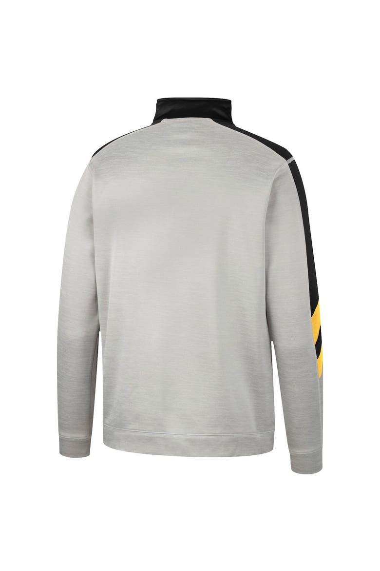 Men's Colosseum Gray/Black Iowa Hawkeyes Bushwood Fleece Quarter-Zip Jacket, Alternate, color, Gray