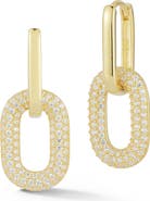 CHLOE AND MADISON Pavé CZ Link Drop Earrings