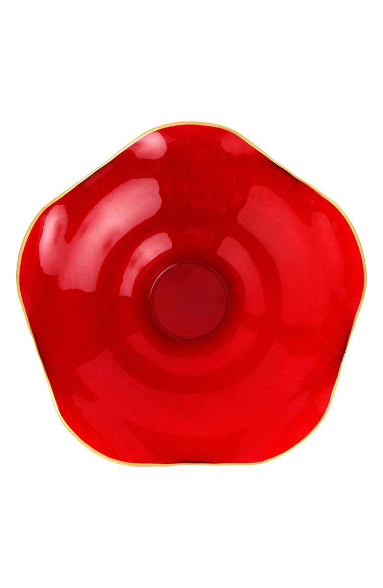 VIETRI Holiday Glass Centerpiece Bowl, Main, color, Red