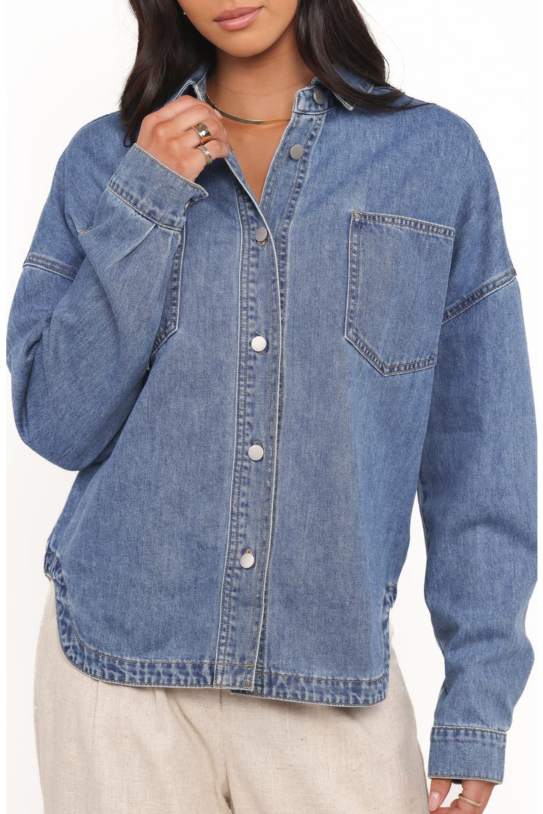 Cornelia Denim Button-Up Shirt, Main, color, BLUE