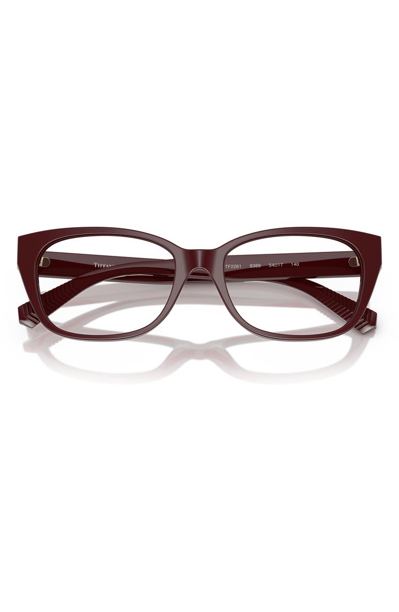 Tiffany & Co. 52mm Pillow Optical Glasses, Alternate, color, Burgunday