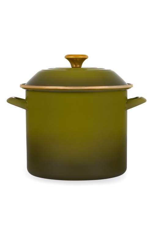 Le Creuset 10-quart Enameled Stainless Steel Stock Pot In Green