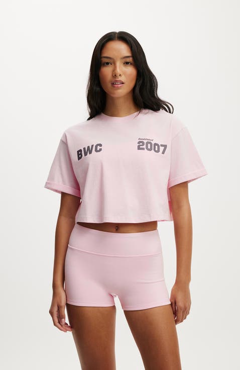 Women's Active Cropped Graphic Active Tee