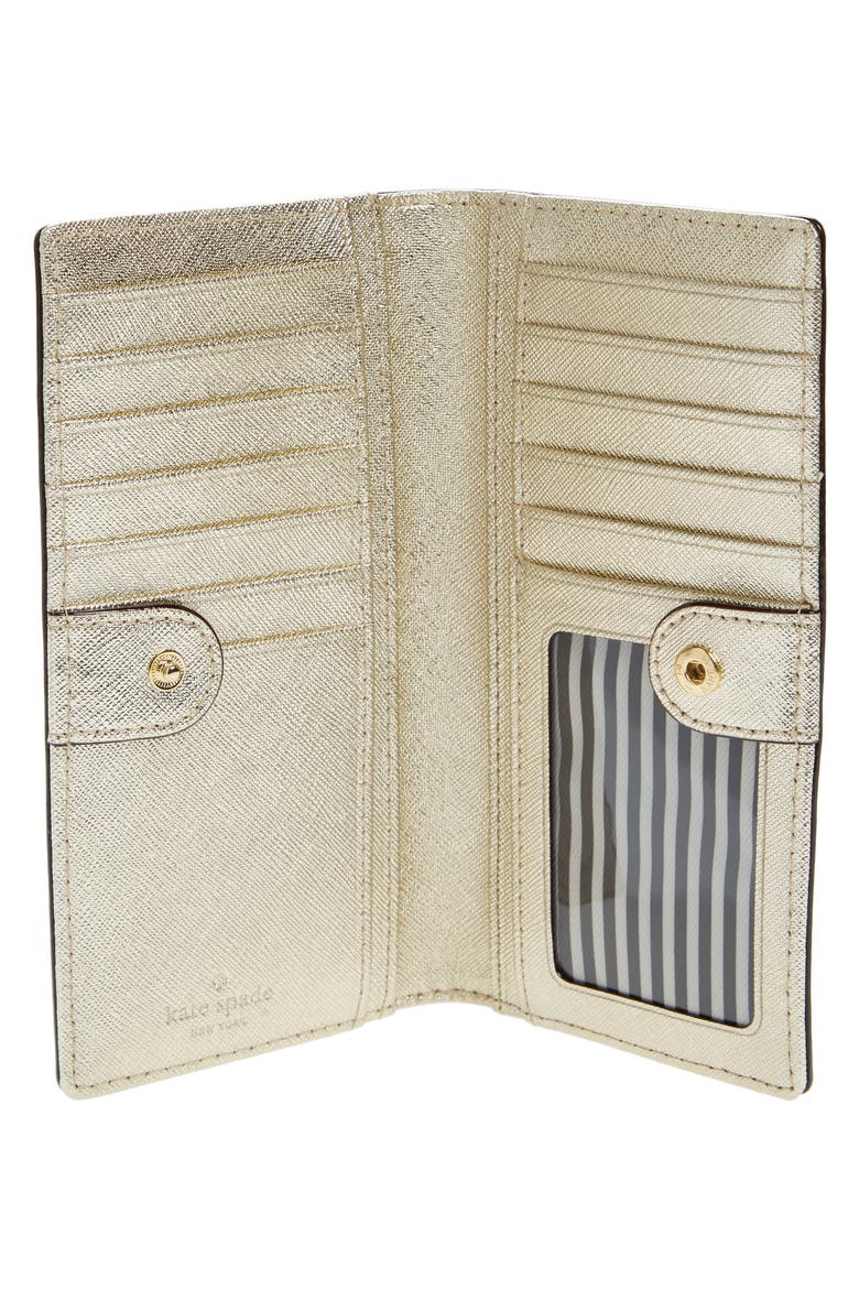 'cameron street - stacy' textured leather wallet, Alternate, color, GOLD