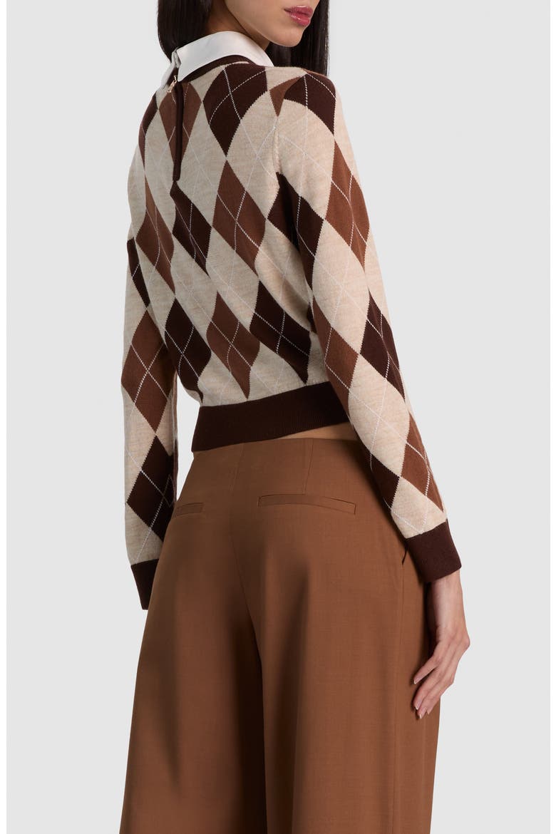 Grace Shrunken Houndstooth Sweater, Alternate, color, CAMEL/MULTI