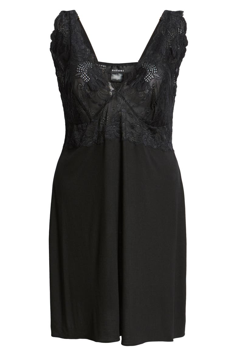 Zen Floral Chemise, Alternate, color, BLACK