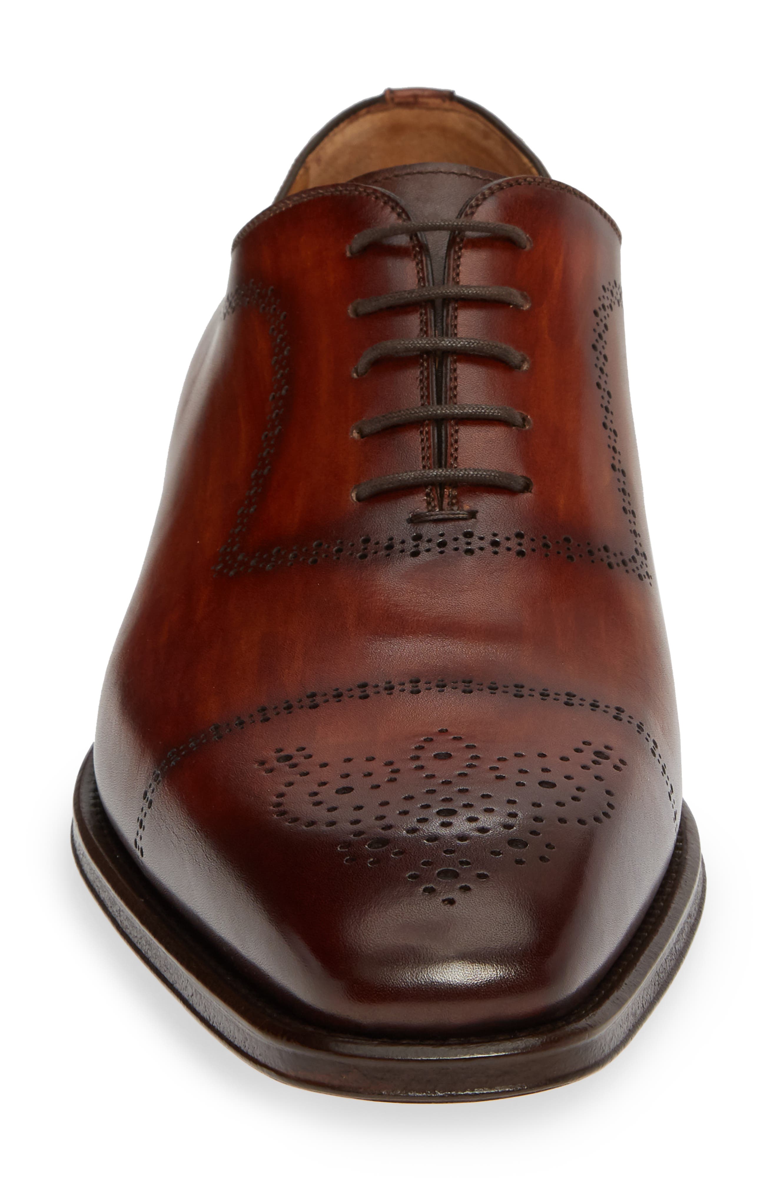 Leyton Medallion Toe Oxford, Alternate, color, COGNAC LEATHER