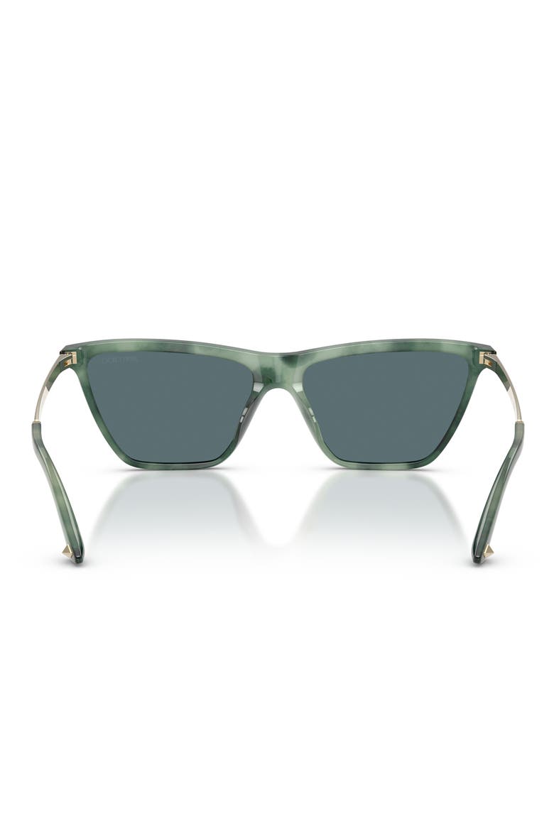 56mm Cat Eye Sunglasses, Alternate, color, GREEN HAVANA / DARK GREY