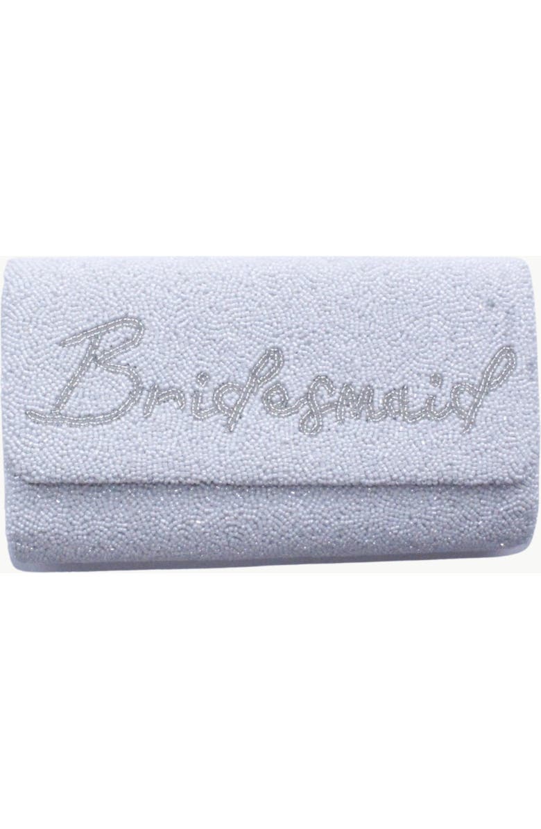 Island to East Side Bridesmaid Medium Structured Bag, Main, color, Silver/White