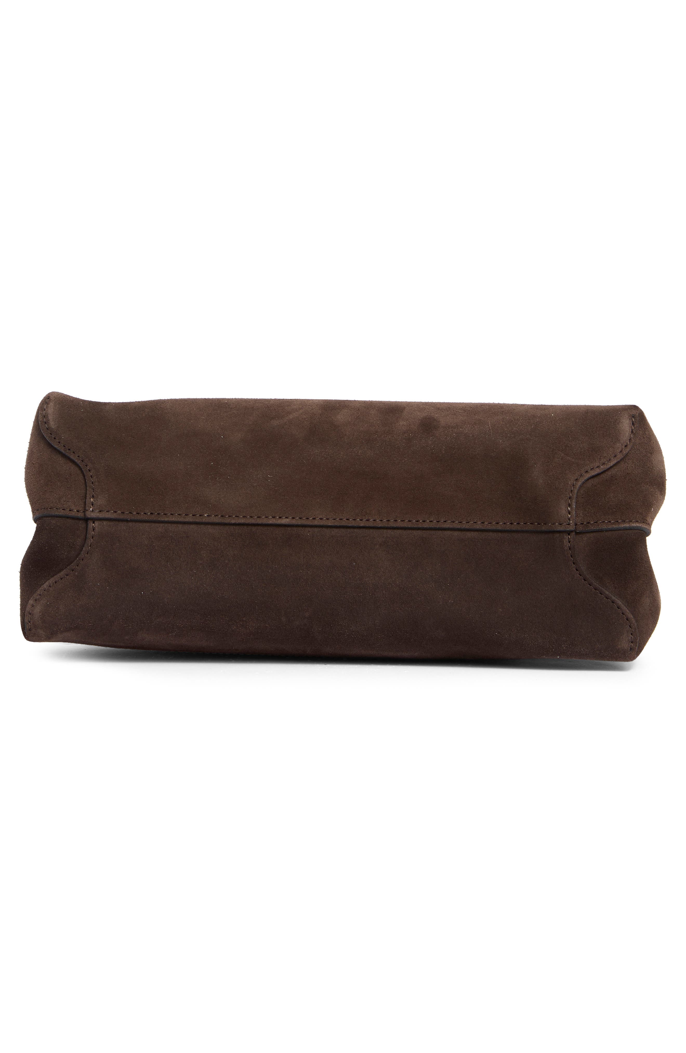 Longchamp Le Roseau Medium Mixed Leather Handbag, Alternate, color, Cognac