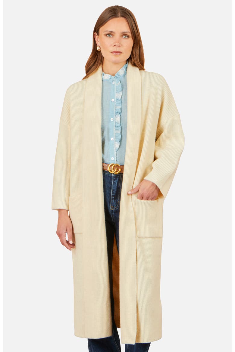 Long Sleeve Knitted Maxi Cardigan, Alternate, color, Ivory