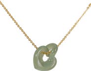 seree The hearts Interlocking jade pendant necklace