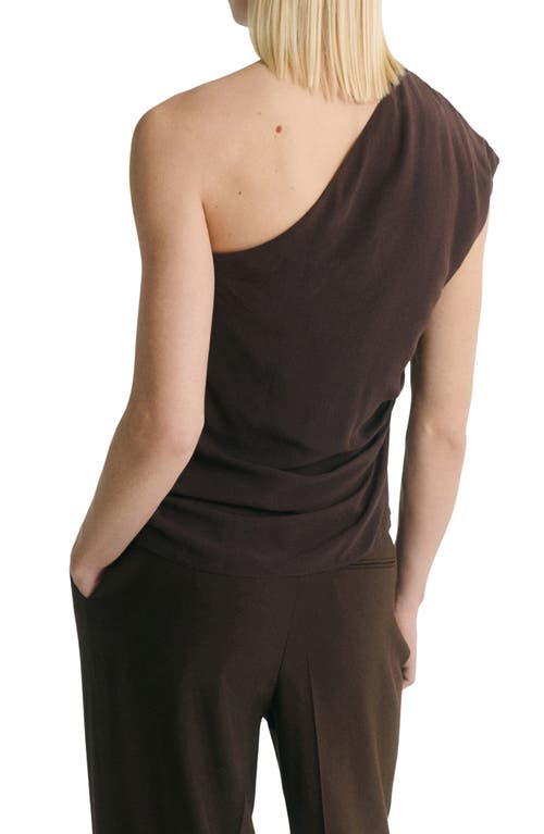 Mango One-shoulder Top In Brown
