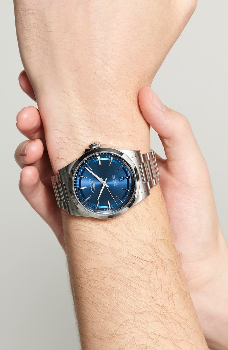 Longines Conquest Automatic Bracelet Watch, 41mm, Alternate, color, Blue