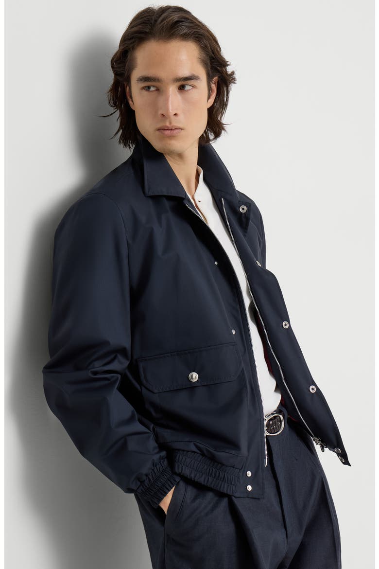 Bonded fabric outerwear jacket, Alternate, color, Navy Blue