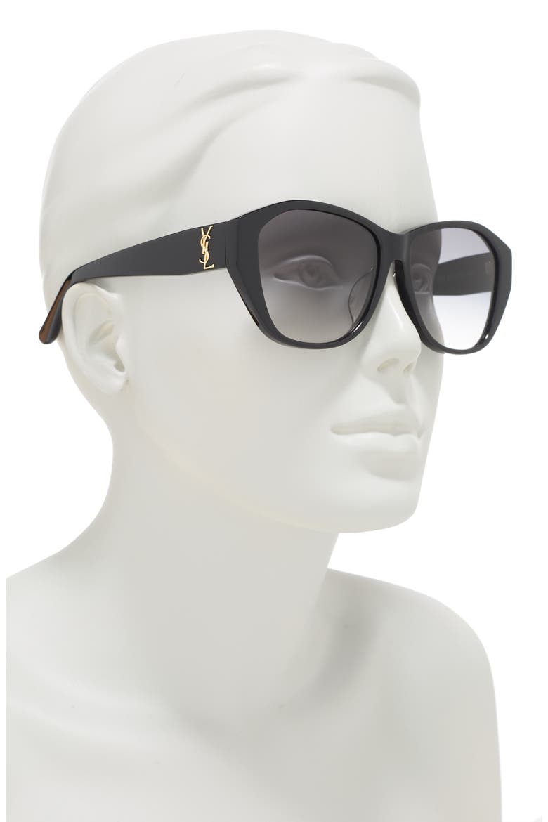 57mm Best Oval Sunglasses, Alternate, color, BLACK BLACK GREY