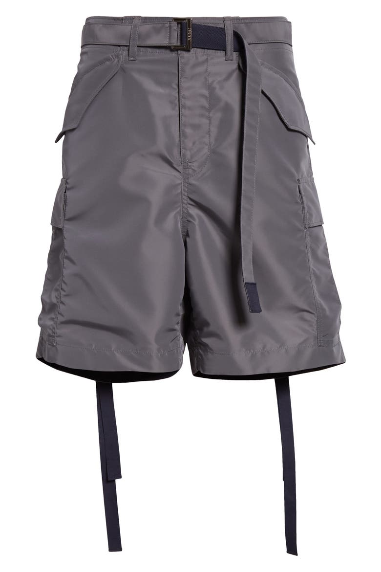 Nylon Twill Cargo Shorts, Alternate, color, GRAY