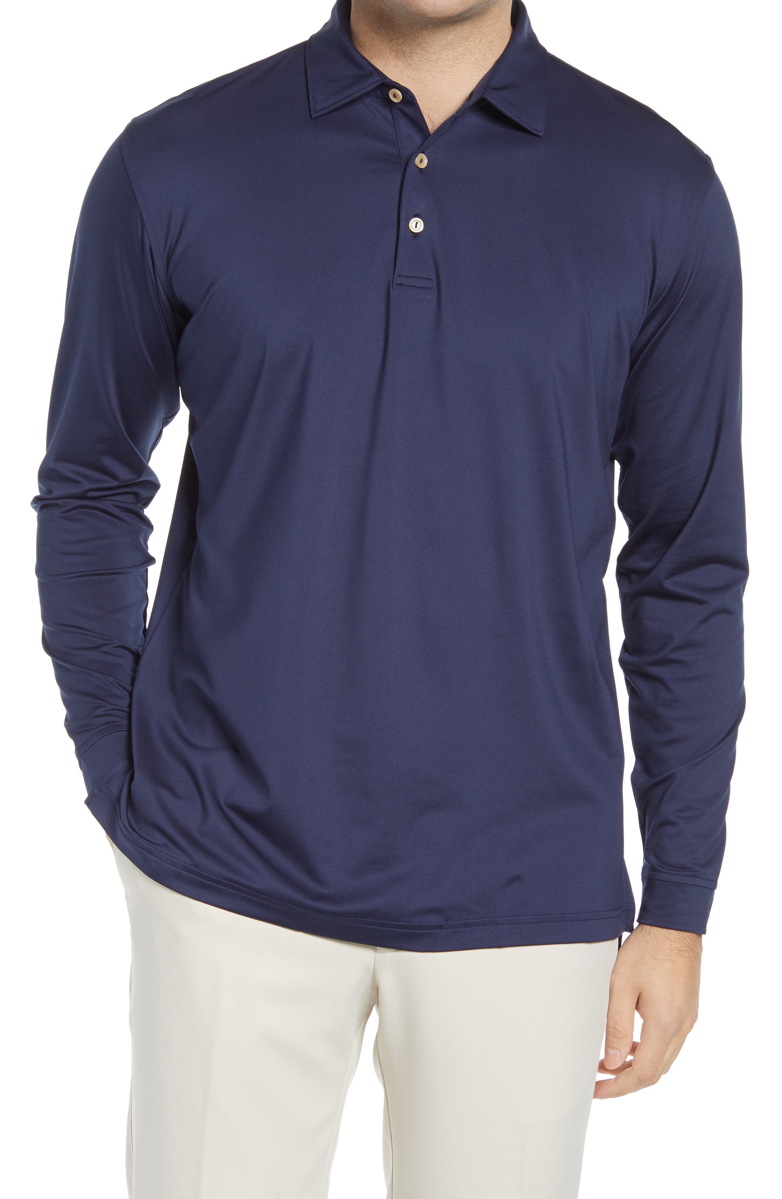 Solid Long Sleeve Jersey Polo - image 3