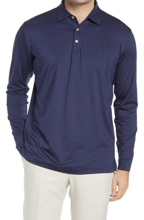 Solid Long Sleeve Jersey Polo