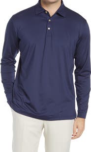 Peter Millar Solid Long Sleeve Jersey Polo
